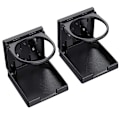 Miniatyrbillede 1 af 5: 2 stk. Universal justerbar foldbar kopholder kopholder sort bil kopholder vandtæt plastik kasser holdere bærbar 7,5 cm diameter til bil lastbil båd