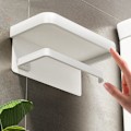 Miniatyrbillede 5 af 5: Toiletpapir med hyldepapir toiletpapir tapet Wc rulle WC uden boring klæbende aluminiumsplads til køkken badeværelse-hvid