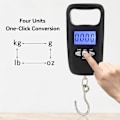 Miniatyrbillede 3 af 5: Bagagevægt 110lb/50kg, bærbar elektronisk vægt LCD baggrundsbelyst digital fiskevægt til fiskeri, vej kuffert, rejse, hjemmebrug