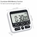 Miniatyrbillede 3 af 5: Digital køkkentimer med lydløs/høj alarmkontakt, 24 timers ur og alarm, hukommelsesfunktion, perfekt til børn, lærere og madlavning (sort)