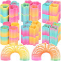 Miniatyrbilde 1 av 5: Regnbue spiralfjær, 48 stykker magiske fjærer, regnbue plast regnbueleker, mini fjærleker for jenter, gutter festdekorasjoner og rekvisita (48 stk)