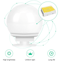 Miniatyrbild 4 av 5: Frontlampa för sminkspegel, uppladdningsbar för sminkspegel, trefärgad glödlampa med variabel intensitet, USB-touchbrytare, långt tryck, variabel intensitet e
