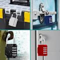Pikkukuva 5 / 5: (Punainen) Cadenas Ulkokoodi, Koodi lukolle, 4-numeroiset riippulukot kuntosalille, pukuhuoneeseen, korkeakouluun, koulun vaatekaappiin, pakohuoneeseen, ulkosuojaan