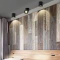 Miniatyrbillede 5 af 5: 10W LED Overflademonteret Spotlys, 360° Roterbar Loftlampe, Køkken, Stue, Butiksbelysning, Varm Hvid (Sort 3000k)