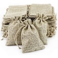 Miniatyrbilde 1 av 4: 100 stk. jutepose, liten clutch i stoff, lommepose i lin 100 stk., jute canvaspose Dragees Liten Bryllup Lavendel Liten pose Gavepose smykker (13,5 x 9