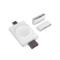 Miniatyrbillede 1 af 4: Dual Interface USB/TYPE-C Bærbar Ur Trådløs Oplader til Apple Samsung Universal Ur Oplader (Hvid)