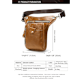 Miniatyrbillede 3 af 4: Ægte læder herrebæltetaske Fanny Pack mavetaske bæltetaske bælte mænd læder bum tasker penge bælte skuldertasker til mænd mavetaske (gul brun)