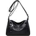 Miniatyrbild 1 av 4: Läder crossbody-väska, multificks mjuk damväska