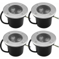 Pikkukuva 1 / 5: Maahan upotettavat valot, LED-lämpimän valkoiset maahan upotettavat maisemavalaisimet puutarhaan, ulkovalaistus --- IP68 AC85-265V (4 kpl, 3 W), HANBING
