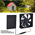 Miniatyrbild 3 av 5: Solpanel Fläkt, för Hönshus, Växthus, Förråd, Djurhus, Camping