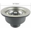 Miniatyrbilde 2 av 5: Servantvaskavløp uten overløp Kurv i rustfritt stål ø 114 mm 1½\", Rustfritt stål + ABS, Avløp + Kurv