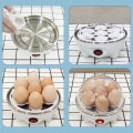 Miniatyrbild 2 av 5: Elektrisk äggkokare med äggpiercer, snabb äggkokare med automatisk avstängning för hårdkokta ägg, perfekt för snabb frukost; pocherade ägg, äggröra