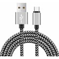 Pikkukuva 4 / 5: Sininen puhelinlatauskaapeli [2m] Punottu nylon USB-kaapeli puhelimen pikalataukseen - 2 metrin latausjohto
