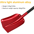 Miniatyrbilde 4 av 5: Sammenleggbar snøskuffel i aluminiumslegering, teleskopisk snøskuffel for utendørs bruk, snøskuffel for bil, camping, hage