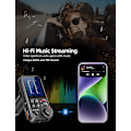 Miniatyrbilde 4 av 5: Bluetooth FM-sender, Bluetooth-bilradioadapter med kraftig mikrofon med 1,8\" fargeskjerm, støtte for QC3.0 musikkspiller, diskant og bass -