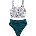 Miniatyrbild 1 av 4: Kvinnors Scoop Bikini Set Ruffled Hög Midja M