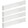 Miniatyrbillede 1 af 5: Justerbar skuffedeler (sæt med 4) - Praktisk skuffeorganizer i plast - Bestikorganizer til køkkenskuffe - til soveværelsesskuffe - Hvid