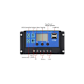 Miniatyrbild 4 av 5: 30A 12V / 24V Laddningsregulator PWM-solpanel USB LCD-Port Display