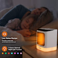 Miniatyrbilde 2 av 5: Bærbar elektrisk sidevarme, innvendig vifte, timer, 2 hastigheter, 7 lysfarger, overopphetingsbeskyttelse, ekstra soveromsradiatorer, skrivebord, b