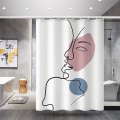 Miniatyrbillede 1 af 5: Mugresistent bruseforhæng 180x200cm, maskinvaskbart stof bruseforhæng med 12 rustfrie kroge, Flamingo polyester bruseforhæng (180_x