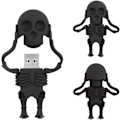 Pikkukuva 1 / 5: Musta 32 Gt:n USB-muistitikku, sarjakuvamainen kalloaiheinen muistitikku, hieno USB-muistitikku, maaginen lahja,