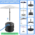 Miniatyrbillede 3 af 5: 1 stk. Parasolfodspose, kan indeholde op til 45 kg vand, med 2 bærehåndtag, 1200D polyestervægtpose til cantilever parasol, 8 cm diameter Cantilev