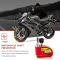 Miniatyrbillede 2 af 5: Motorcykel tyverialarm skivelås, scooter skivelås med 110dB alarm, 2 nøgler, 1,5m tyverisikringskabel, 1 taske motorcykel/cykel/scooter alarm skivelås