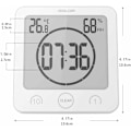Miniatyrbild 4 av 4: Badklock Timer Vattentät Badrumstermometer Hygrometer Badrumssminkning Kök (Vit)