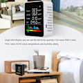 Miniatyrbilde 5 av 5: Innenlands luftkvalitetsdetektor Multifunksjonell CO2-tester med karbondioksid PM2.5 TVOC HCHO-verdi HUNTLE MUNITITY Temperaturvisning LCD Farge Relat