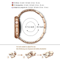 Miniatyrbild 5 av 5: Roséguld - Kompatibelt armband för Apple Watch 38mm 40mm Dam glänsande rostfritt stål armband för iWatch 7 Series, SE 6 Series 5 4 3 2 1