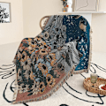 Miniatyrbillede 2 af 5: 1 stykke 160x130cm Plaid Tæppe Tricotic stjernehimmel dekoreret med komfortable bløde boheme-frynser Beskytter mod kulde til sofa sofa til hvile