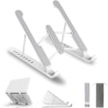 Miniatyrbillede 1 af 5: Hvid bærbar computer stand, 8 niveauer justerbar bærbar computer stand, skridsikker plast  silikone  aluminiumslegering bærbar computer stand, kompatibel med MacBook Air Pro, HP, 10