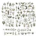 Miniatyrbild 1 av 4: 100 små silverlegering hängen halsband armband hänge örhängen handgjorda diy material kit