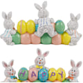 Miniatyrbillede 2 af 4: Havefigur til haven i harpiks - Påskehare til fest - Velegnet til udendørs havedekoration (HAPPY Bunny)