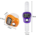 Miniatyrbild 2 av 5: 5-pack finger räknare, finger meter klickare mini handräknare, 5-siffrig LCD-display för inventering, sport, marknadsföring, golf (slumpmässig färg)