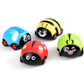 Pikkukuva 1 / 5: Vetopeltiauto, Beetle Freewheel (4 kpl, eri värejä) - 1-vuotiaan leluautosetti - Ikä 12 kuukautta - Lahjat 1-vuotiaille pojille - Lelut 1-vuotiaalle pojalle