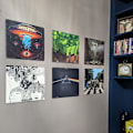 Miniatyrbillede 3 af 5: 12 stk. Væghylde til vinylplader, Støtte til vinylplader uden gennemsigtig boring, Opbevaringsstøtte til akrylalbum med selvklæbende ribbe