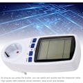Miniatyrbild 5 av 5: Effektmätare Elförbrukningsmätare, med Bakgrundsbelyst LCD-display, Överbelastningsvarning Watt Volt Ampere Mätare för Hem EU-kontakt