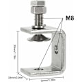 Miniatyrbilde 3 av 5: Robuste rustfrie ståltvinger, 4 stk. C-tvinger, 0-25 mm robuste C-tvinger, trearbeidsfester, tigertvinge med stor kjeve for trearbeid, sveising,