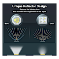 Miniatyrbilde 3 av 5: Utendørs solcelled spotlight, LED solcellelys vanntett IP67, 6500K justerbar solcelled spotlight med 2 lysmoduser, kaldt lys for hage, gårdsplass, driv