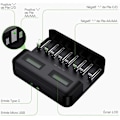 Miniatyrbillede 4 af 5: LCD universal batterioplader, universal oplader til AA/LR6, AAA/LR3, C/R14, D/R20 Ni-MH genopladelige batterier med input Type C Micro USB, 9008 char