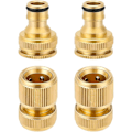 Miniatyrbillede 5 af 5: 4-delt messing sprinklerhane-kobling, 2 i 1 vandhaneadapter, rørfittings med hurtig 1/2\" og 3/4\" anti-rust havetilbehør til haven