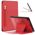 Pikkukuva 1 / 5: Yhteensopiva iPad 10.2\" 2020/2019 kotelo (punainen), iPad 8. / 7. sukupolven kotelo, ohut iskunkestävä kotelo, jossa on vahva magneettinen pidike, 2 korttipaikkaa, kynänpidike,