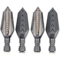 Miniatyrbilde 1 av 4: 4 stk motorsykkelblinklys, LED flytende modus blinklys, blinkende lys, kjørelys bremselys, 12V universell vanntett for motorsykkel