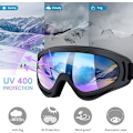 Miniatyrbild 3 av 5: Skidglasögon, skid- och snowboardglasögon för pojkar och flickor, pojkar och flickor, ungdomar, bländfria, anti-imma snowboardglasögon glasögon 2-pack