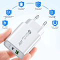 Miniatyrbilde 5 av 5: PD12W mobiltelefonlader 2.4A ladekabel Type-c adapter PD+USB reiselader