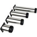 Miniatyrbillede 3 af 5: 4X Møbelben, 120mm Justerbare Ben Møbelben - Krom Metal - Højdejusterbar