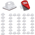 Miniatyrbilde 1 av 5: 100 stk. Slitesterke kabelklemmer med 3M-lim, Kabelklemmer for ryddig ledning, Justerbar elektrisk ledningsorganisatorholder for kontor/hjem/TV/Ch