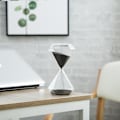 Miniatyrbillede 4 af 4: Diamantformet glas timeglas - Kreativ gave, romantisk, køkken, kontor, dekoration, jul, fødselsdag 5 minutter sort