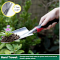 Miniatyrbillede 3 af 4: Havearbejde Værktøjer Heavy Duty Støbt Aluminium 3 Stykke Havearbejde Kit Inkluderer Hånd Skovl, Pode Skovl og Håndrive med Blødt Gummigreb (Rød 3 Pi